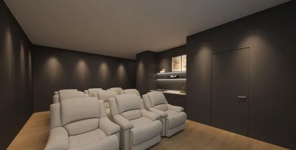 Media room theatre seating custom cabinetry Whitby
