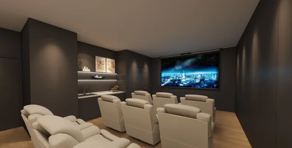 Basement theatre room luxury finishes Whitby