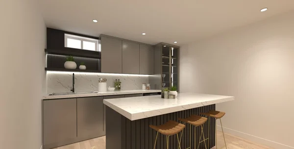 The Refined Retreat - Modern Basement Library and Bar - Custom Basement project in Ontario, Ontario by B3 Interiors