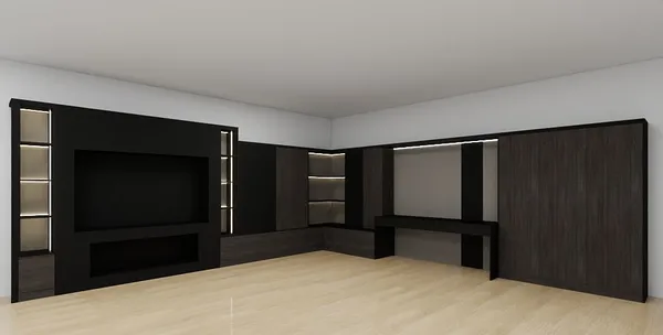 Finished basement custom bar entertainment area