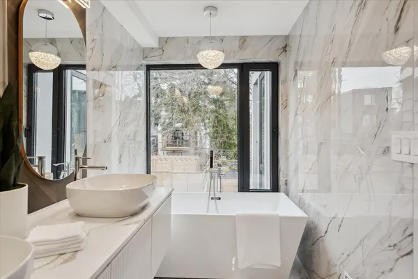 Modern built-in wall unit with fluted detailing