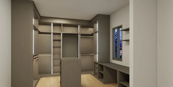 Luxury walk-in closet glass doors Pickering mansion