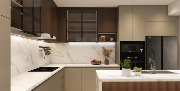 Contemporary kitchen cabinetry two-tone design