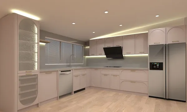 Arched kitchen cabinets textured glass Newmarket