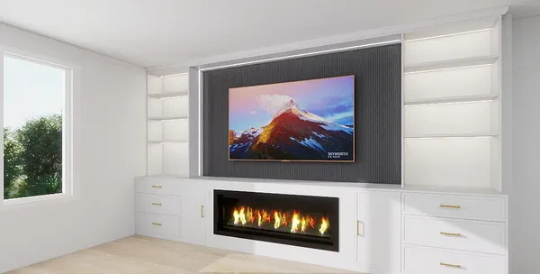 Shaker cabinets built-in shelving Barrie home