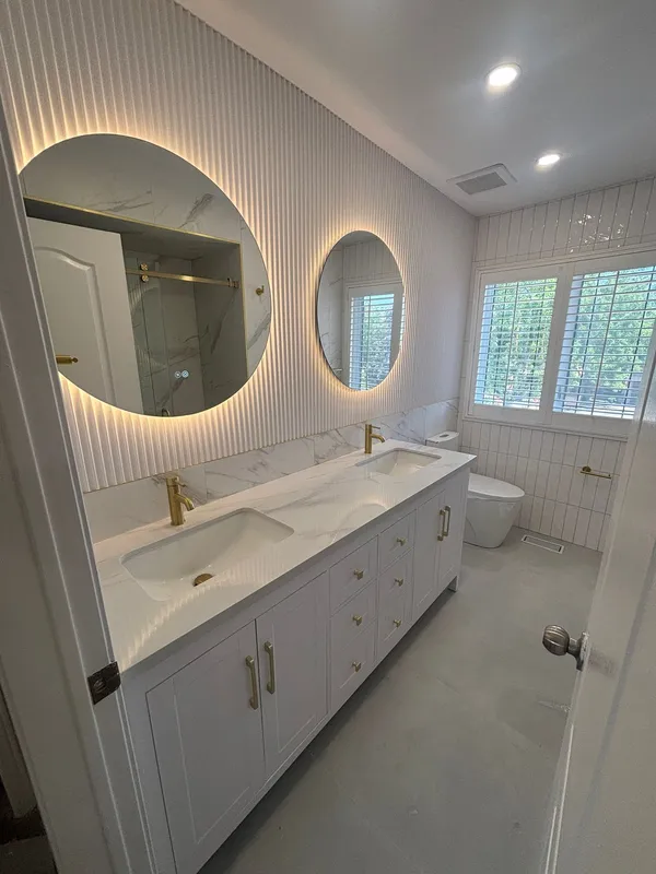 Modern bathroom vanity custom cabinetry